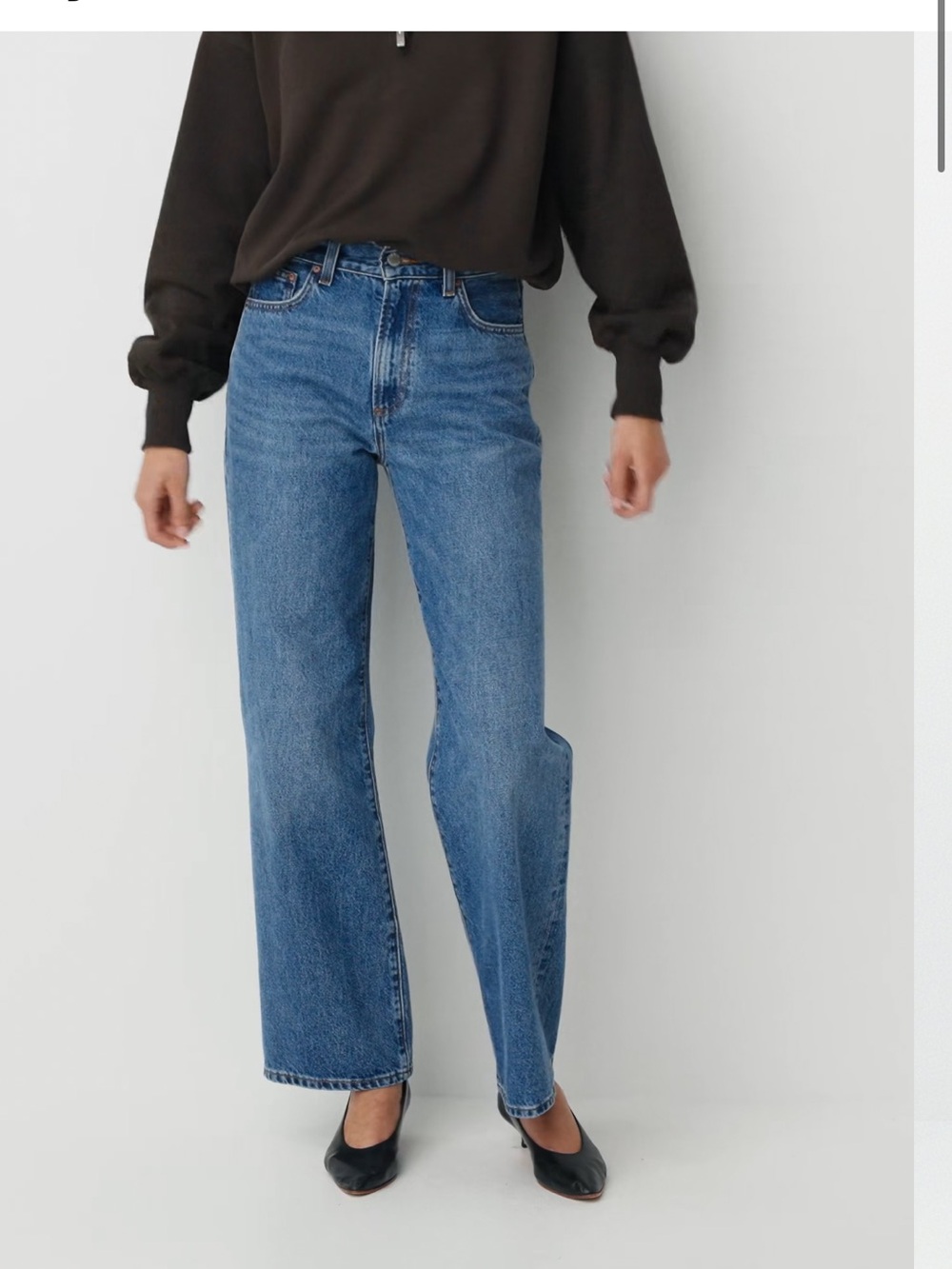 Denim Forum Blue High-Rise Flare Jeans
